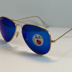 Ray-Ban RB3025 112/4L Aviator Sunglasses – Blue Polarized Lenses – Made in Italy